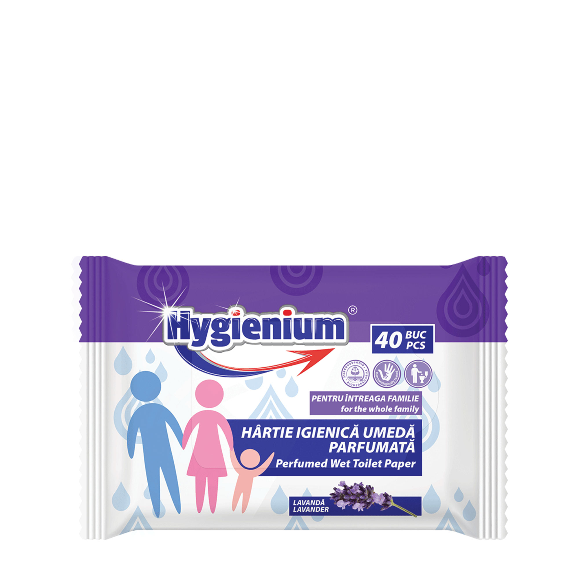 Hygienium hartie igienica umeda parfumata lavanda