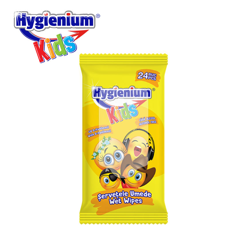 Hygienium Kids Servetele Umede Smiley Face 24 Pcs