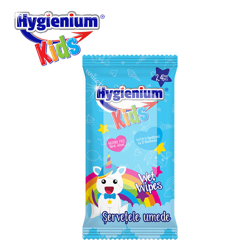 Hygienium Kids Servetele Umede Unicorn Blue 24 Pcs